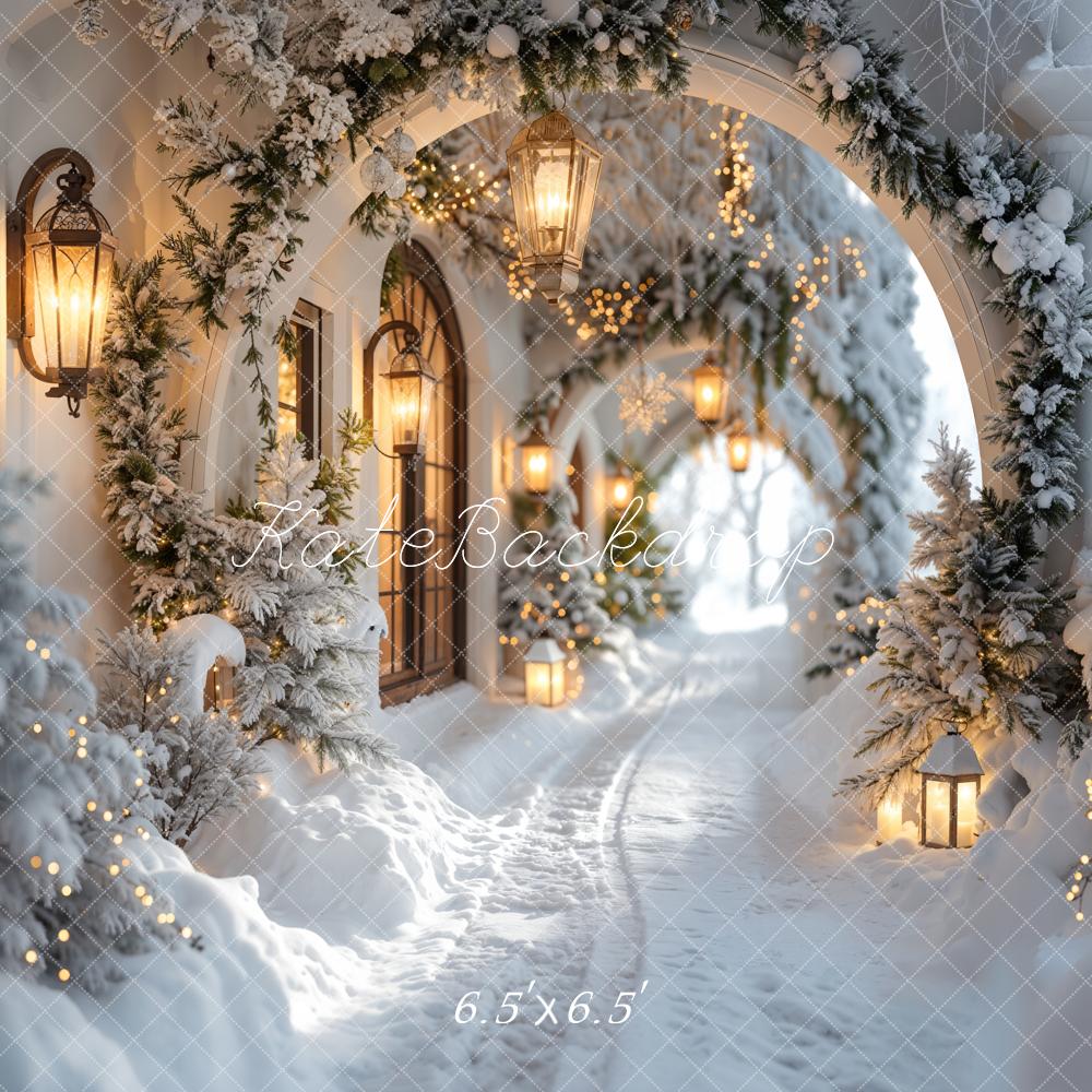 Kate Winter Snowy Christmas Arch Hallway Backdrop Designed by Emetselch -UK