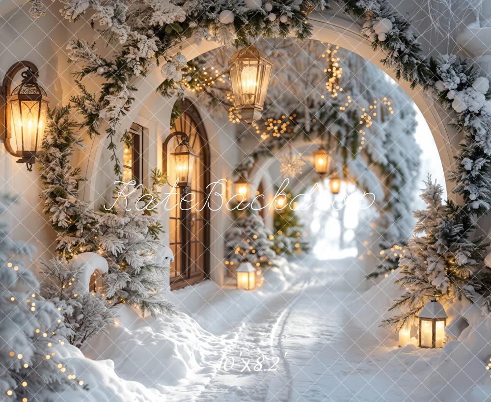 Kate Winter Snowy Christmas Arch Hallway Backdrop Designed by Emetselch -UK