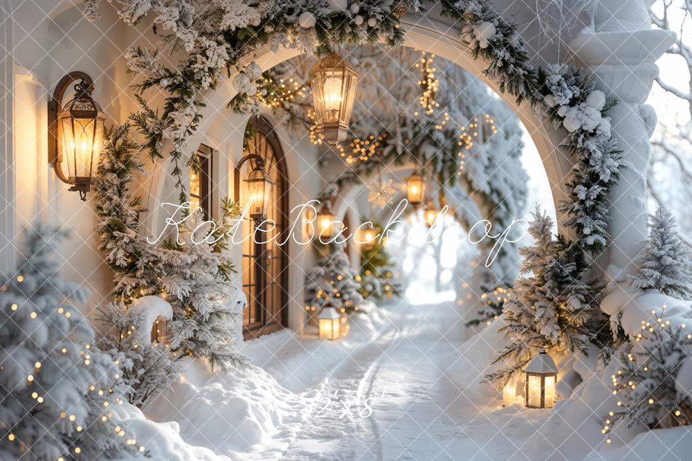 Kate Winter Snowy Christmas Arch Hallway Backdrop Designed by Emetselch -UK