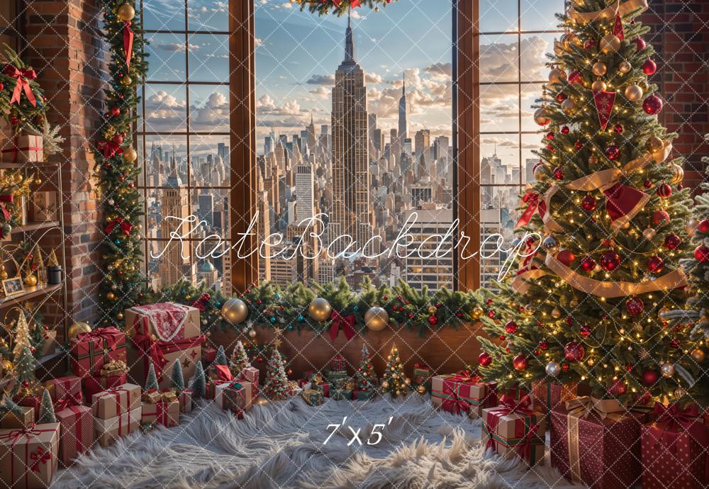 Kate Christmas Modern City Skyscraper Backdrop Designed by Emetselch -UK