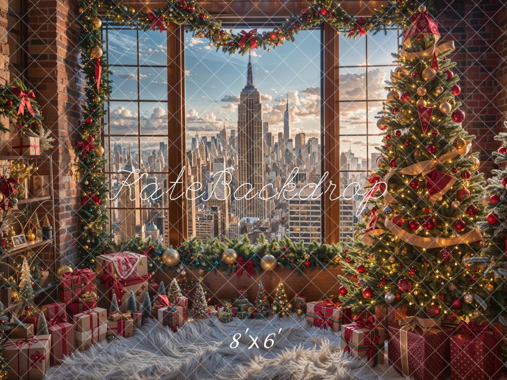 Kate Christmas Modern City Skyscraper Backdrop Designed by Emetselch -UK