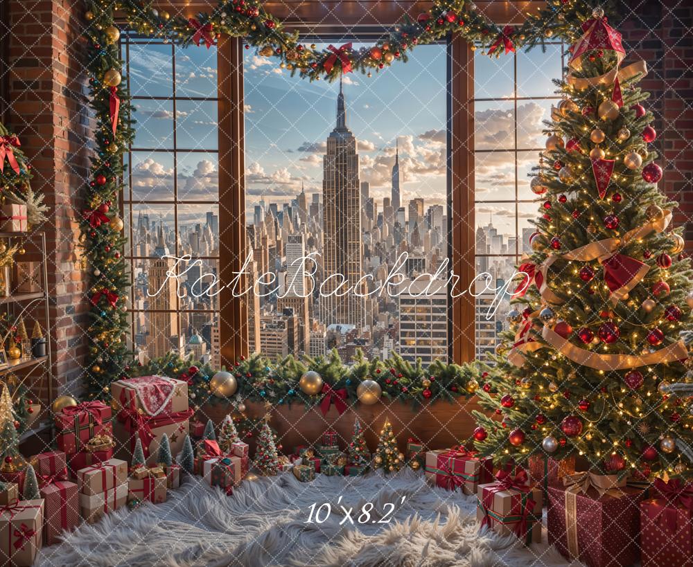 Kate Christmas Modern City Skyscraper Backdrop Designed by Emetselch -UK