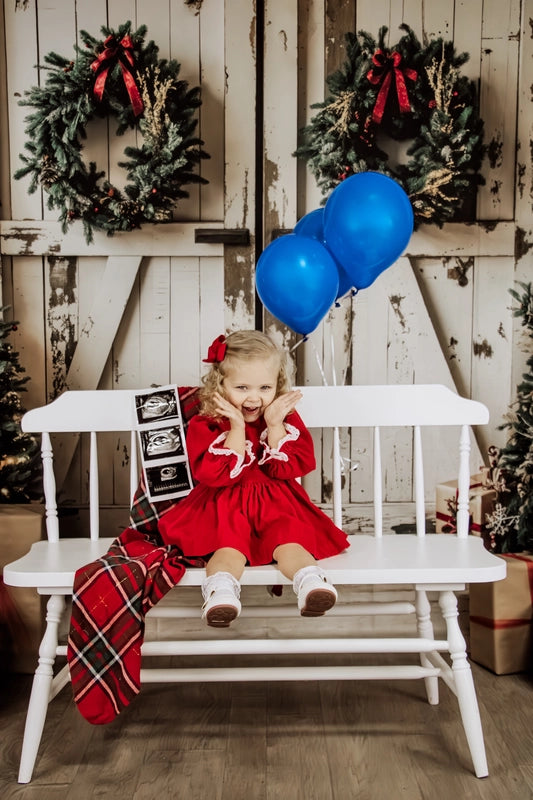 Kate Christmas White Shabby Barn Door Backdrop Designed by Emetselch -UK