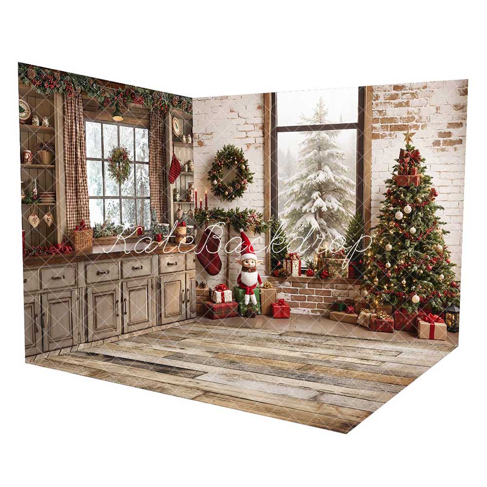 Kate Christmas Retro Brown Kitchen Room Set -UK