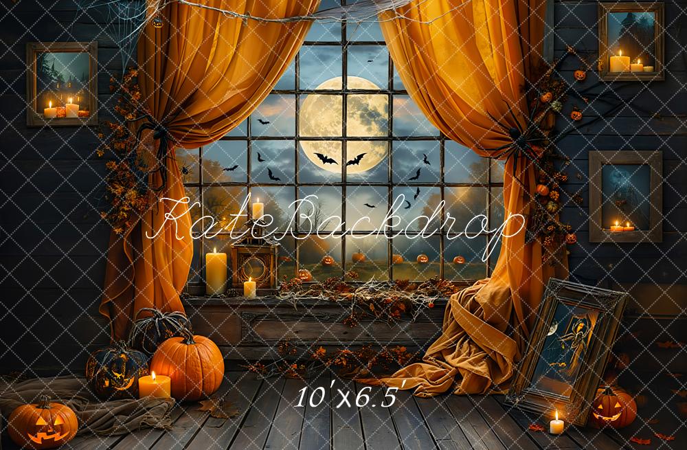 Kate Halloween Night Bat Curtain Window Backdrop Designed by Emetselch -UK
