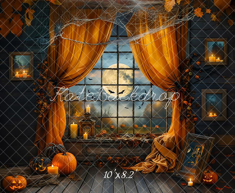 Kate Halloween Night Bat Curtain Window Backdrop Designed by Emetselch -UK
