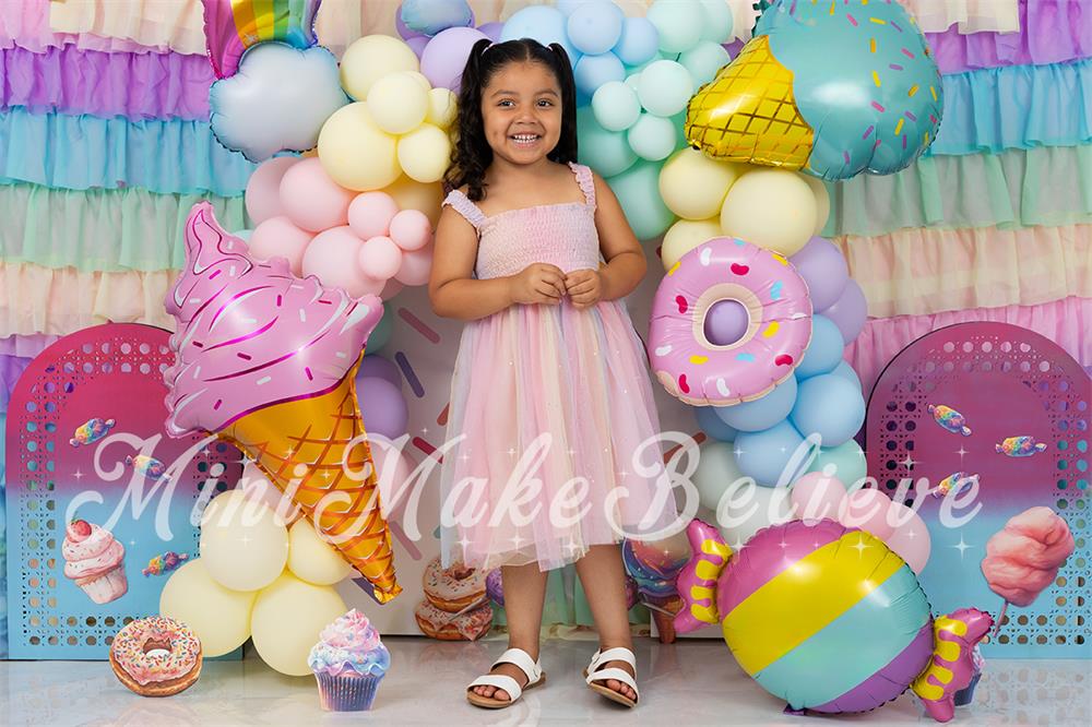 Kate Cake Smash Ice Cream Balloons Arch Backdrop Designed by Mini MakeBelieve -UK