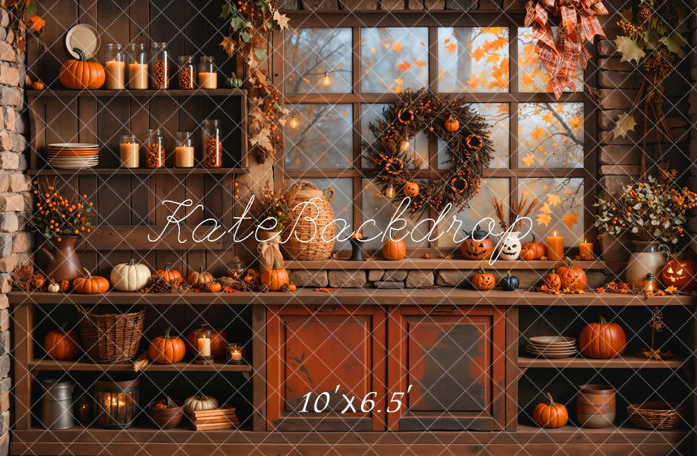 On Sale Kate Autumn Halloween Pumpkin Kitchen Backdrop Designed by Emetselch -UK