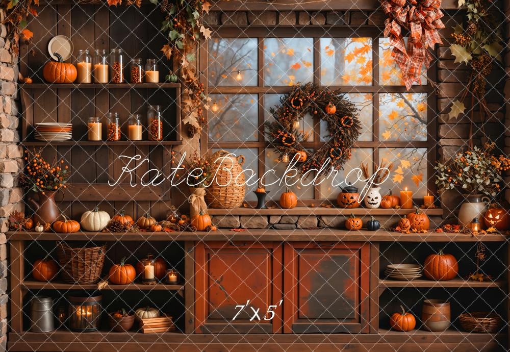 On Sale Kate Autumn Halloween Pumpkin Kitchen Backdrop Designed by Emetselch -UK