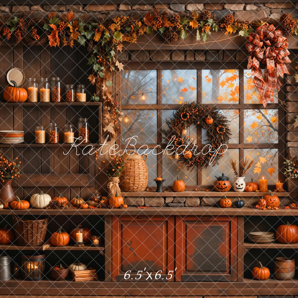 On Sale Kate Autumn Halloween Pumpkin Kitchen Backdrop Designed by Emetselch -UK