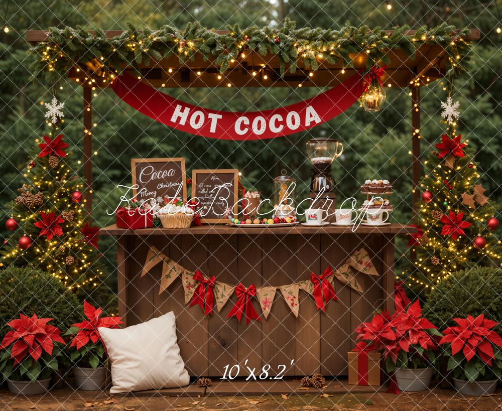 On Sale Kate Christmas Forest Hot Cocoa Stand Backdrop Designed by Emetselch -UK