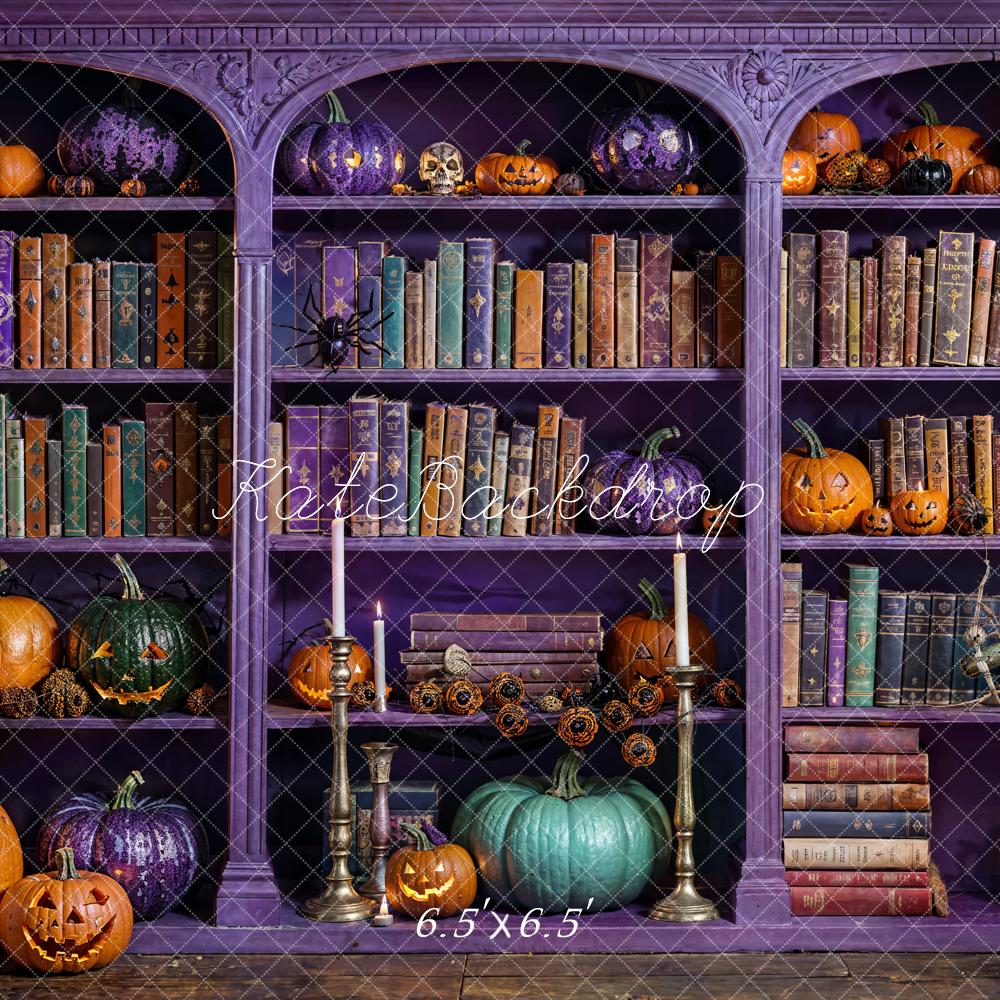 Kate Halloween Magic Purple Bookcase Backdrop Designed by Emetselch -UK