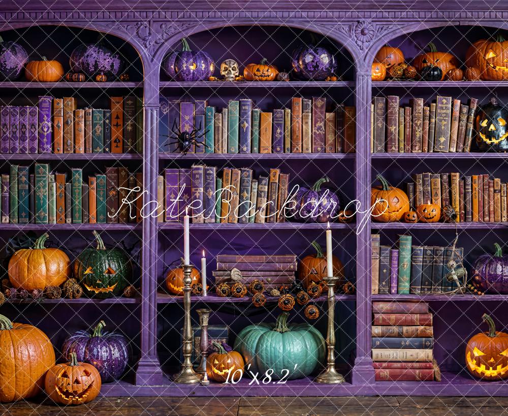 Kate Halloween Magic Purple Bookcase Backdrop Designed by Emetselch -UK