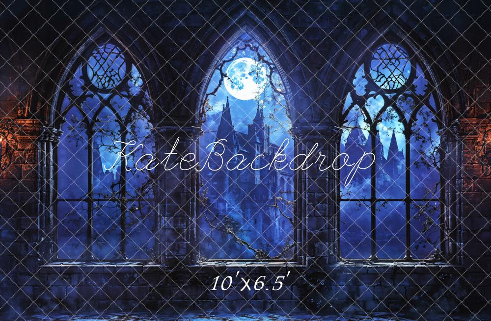 Kate Halloween Vintage Castle Midnight Backdrop Designed by Emetselch -UK