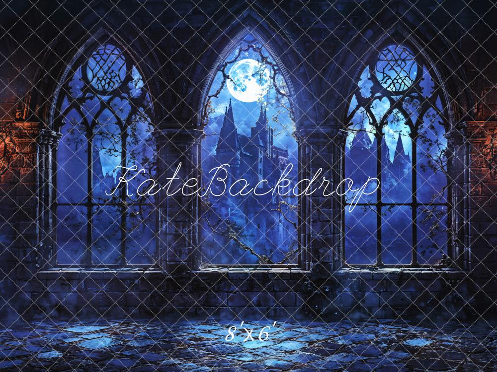 Kate Halloween Vintage Castle Midnight Backdrop Designed by Emetselch -UK