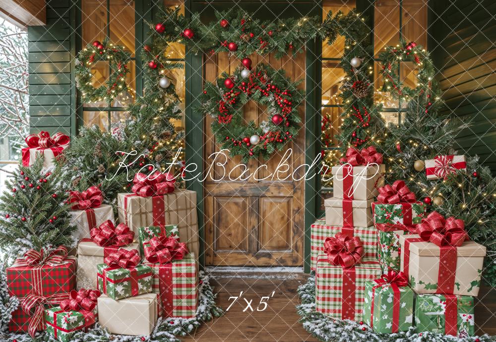 Kate Christmas Wooden Door Gifts Backdrop Designed by Emetselch -UK