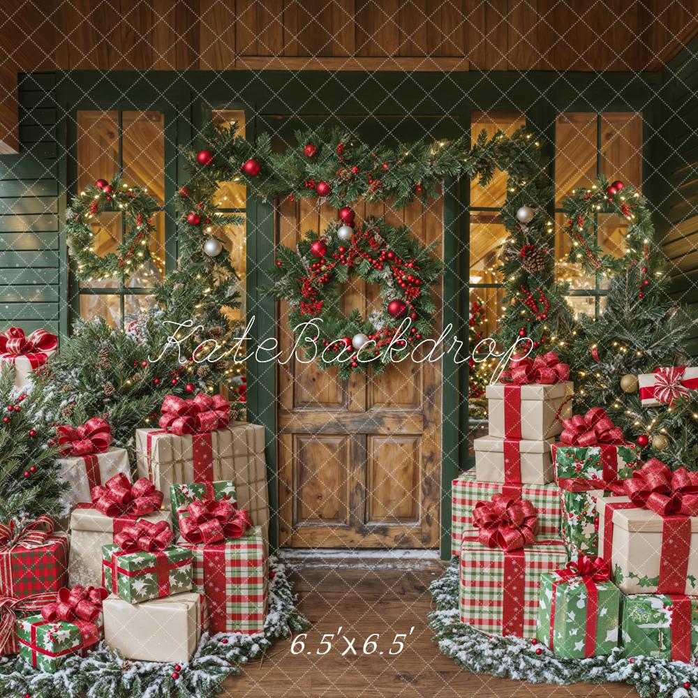 Kate Christmas Wooden Door Gifts Backdrop Designed by Emetselch -UK
