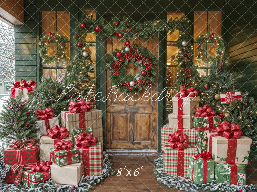 Kate Christmas Wooden Door Gifts Backdrop Designed by Emetselch -UK