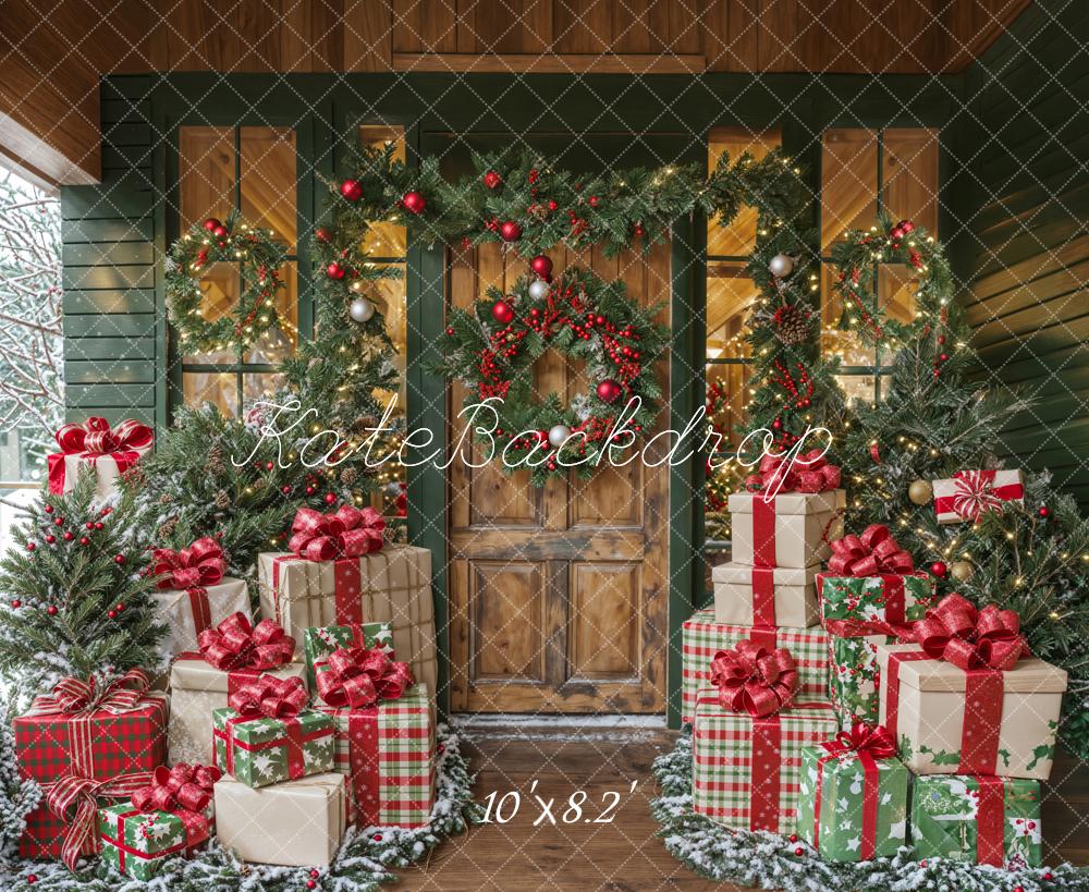 Kate Christmas Wooden Door Gifts Backdrop Designed by Emetselch -UK