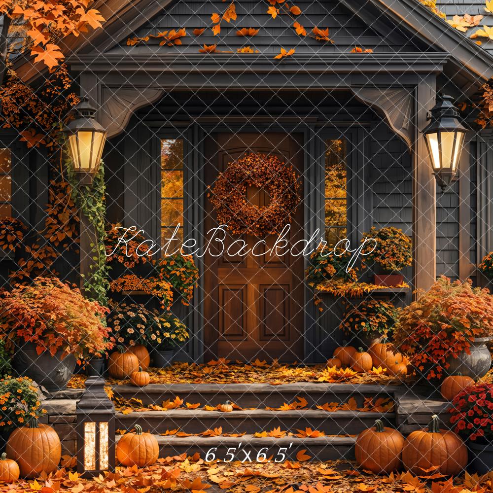 Kate Autumn Maple Leaf Cabin Backdrop Designed by Emetselch -UK