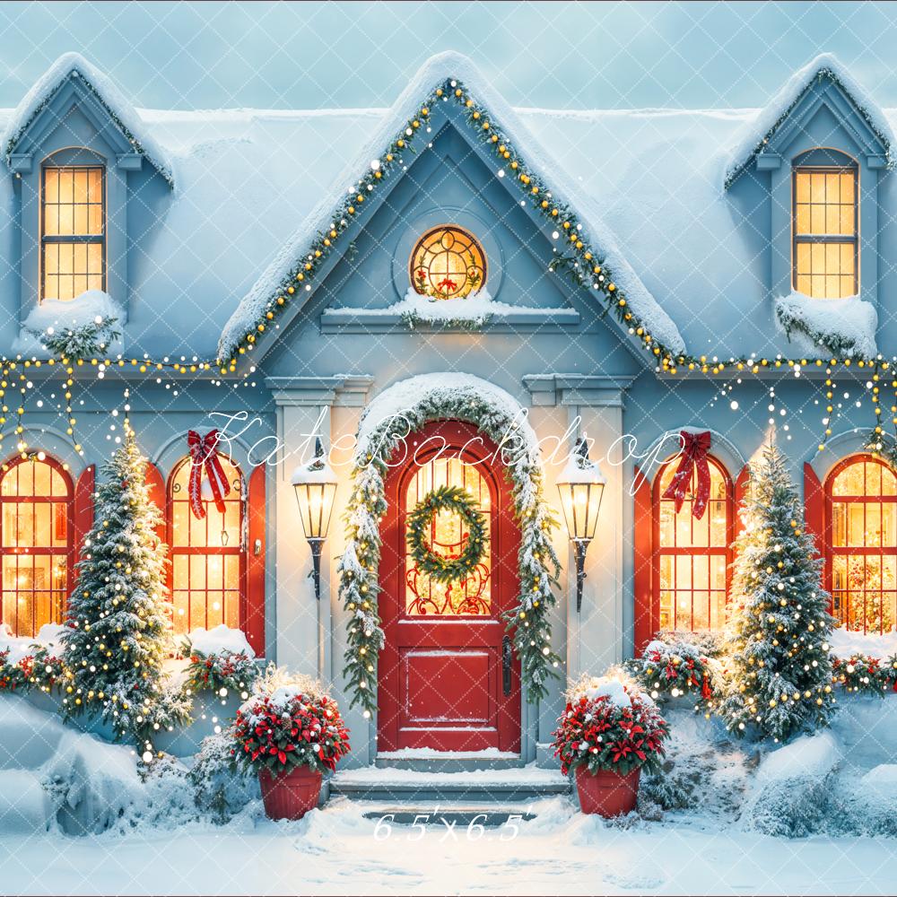 On Sale Kate Christmas Snow White House Evening Backdrop Designed by Emetselch -UK