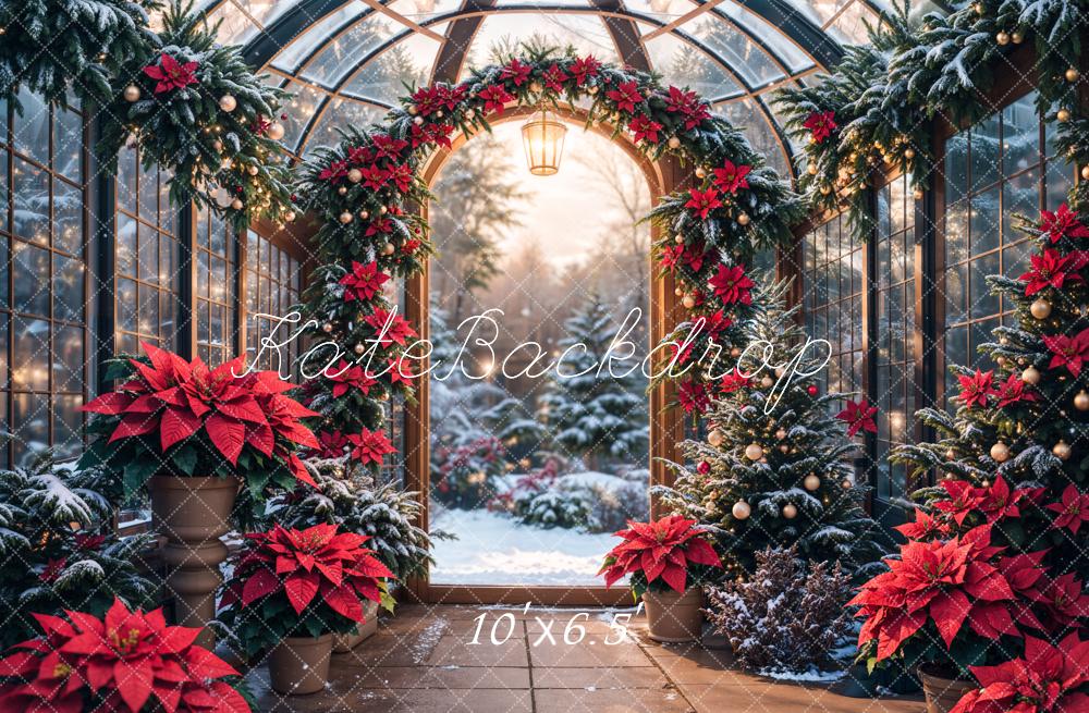 Kate Christmas Glass Greenhouse Plants Backdrop Designed by Emetselch -UK