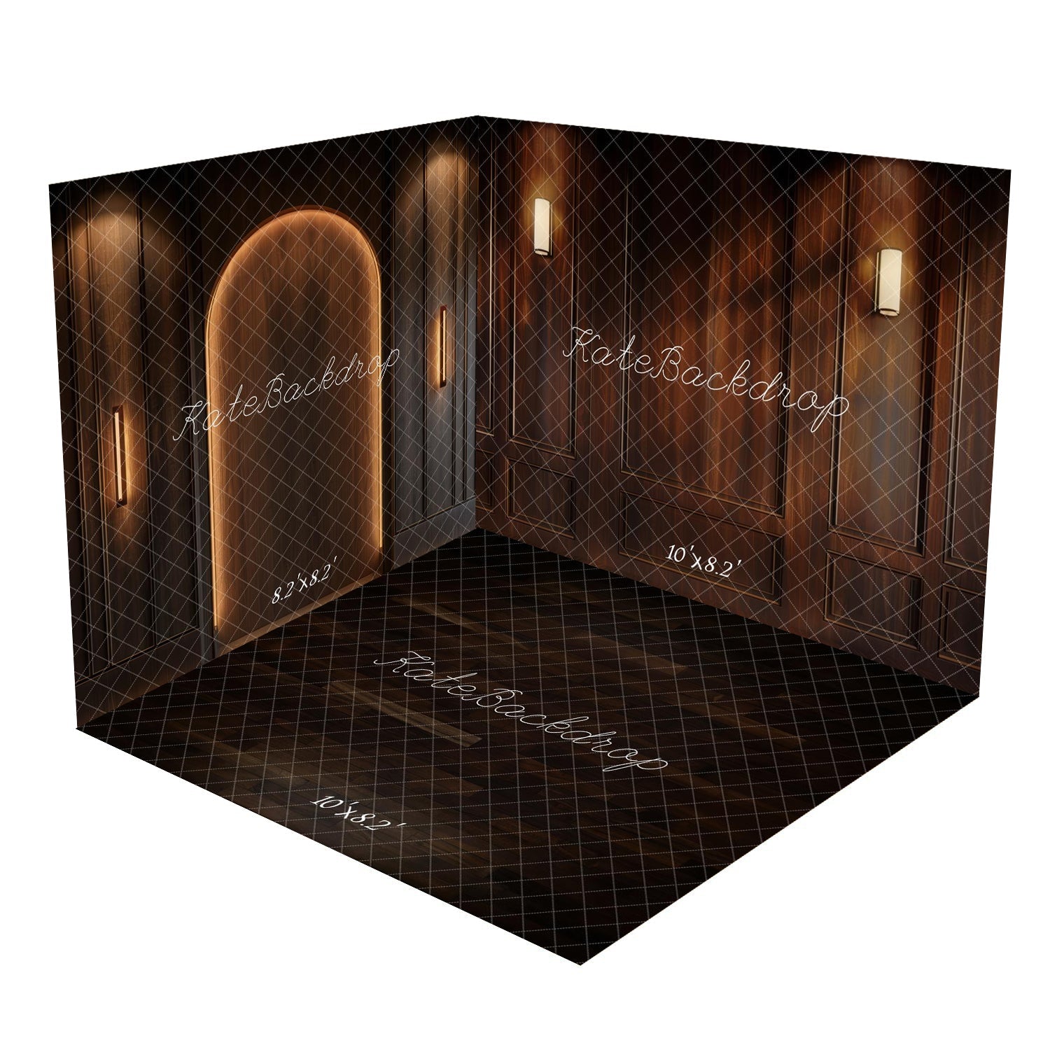 Kate Brown Boudoir Wood Wall with Light Outline Room Set -UK