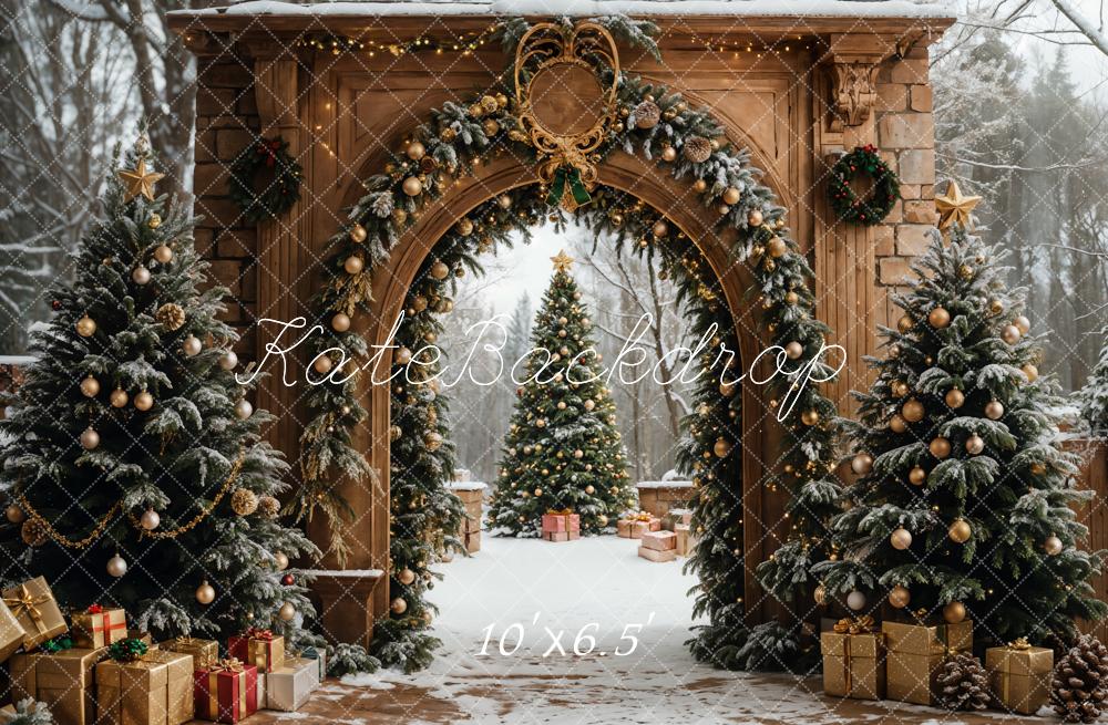Kate Christmas Tree Retro Archway Backdrop Designed by Emetselch -UK