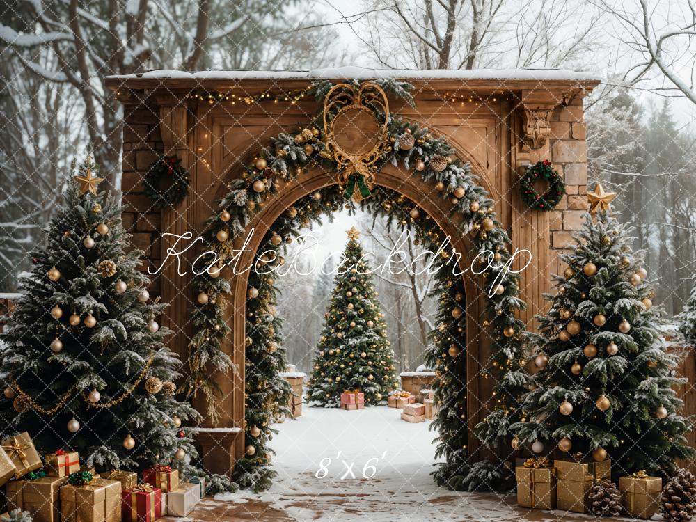 Kate Christmas Tree Retro Archway Backdrop Designed by Emetselch -UK