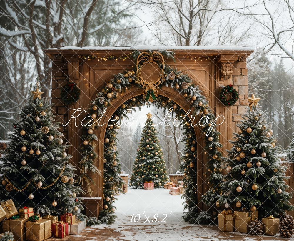Kate Christmas Tree Retro Archway Backdrop Designed by Emetselch -UK