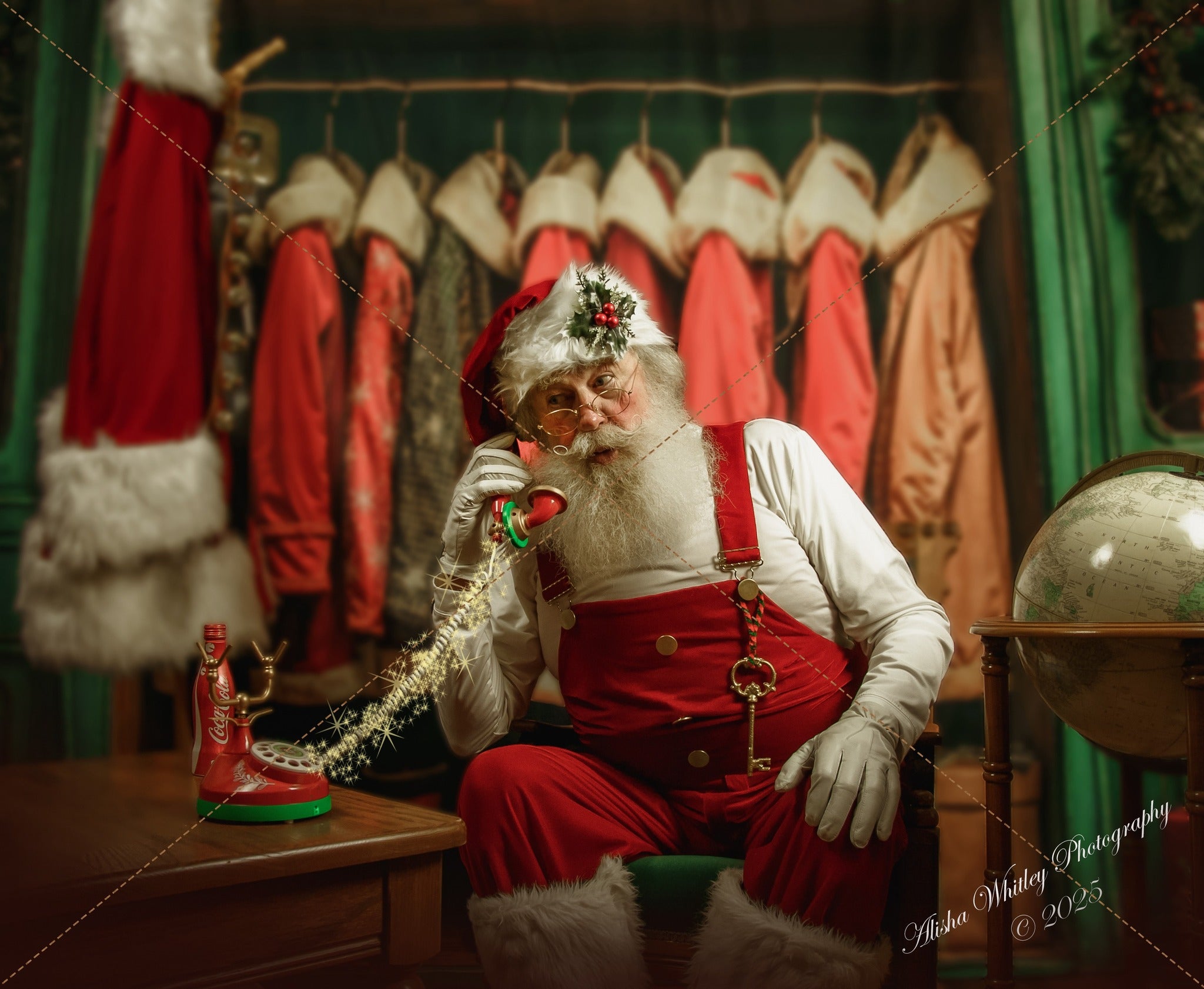 Kate Christmas Santa Coats Blue Closet Backdrop Designed by Emetselch -UK