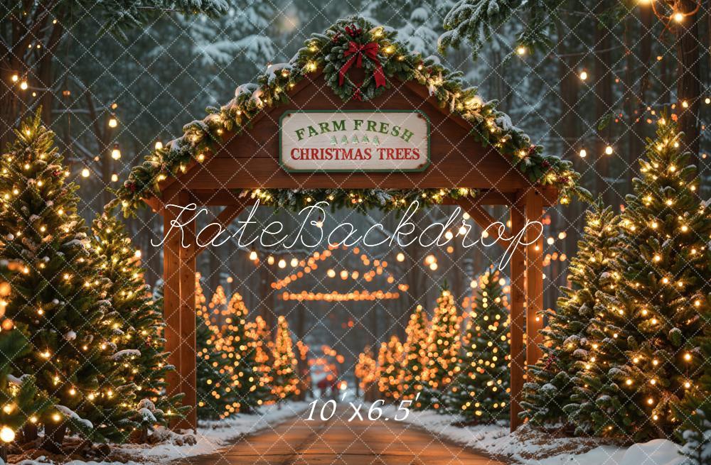 Lightning Deals Kate Farm Fresh Christmas Trees Backdrop Designed by Emetselch -UK