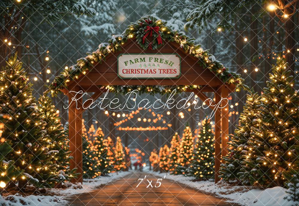 Lightning Deals Kate Farm Fresh Christmas Trees Backdrop Designed by Emetselch -UK