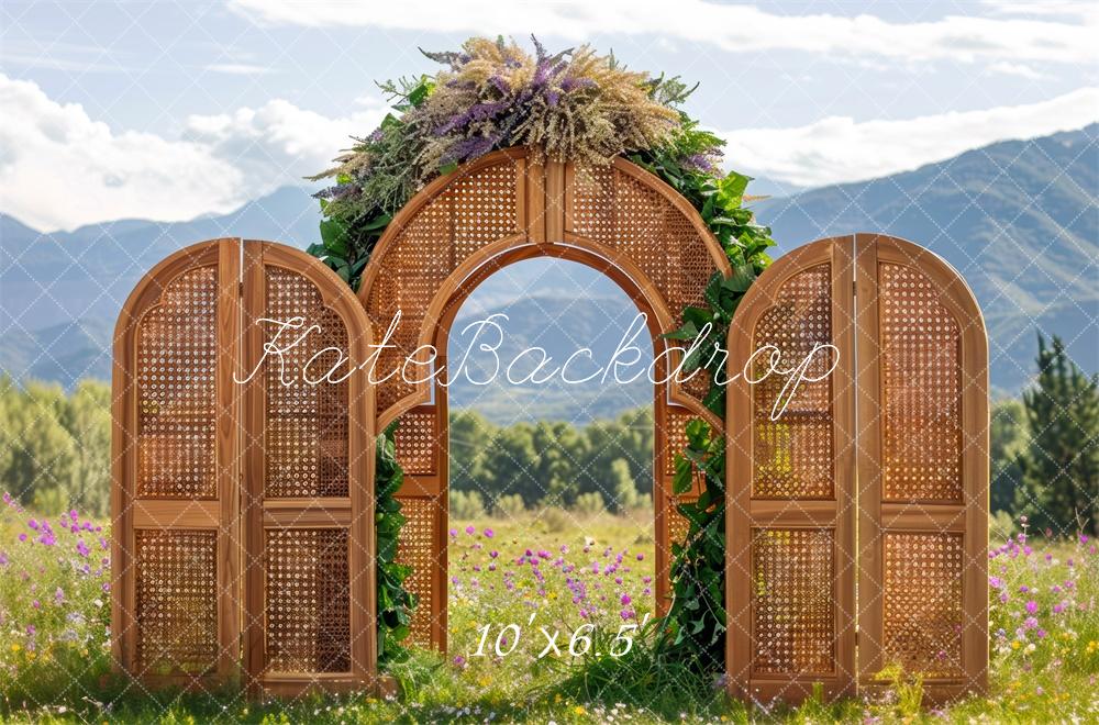 Kate Boho Spring Wooden Arch Exterior Backdrop Designed by Mini MakeBelieve -UK