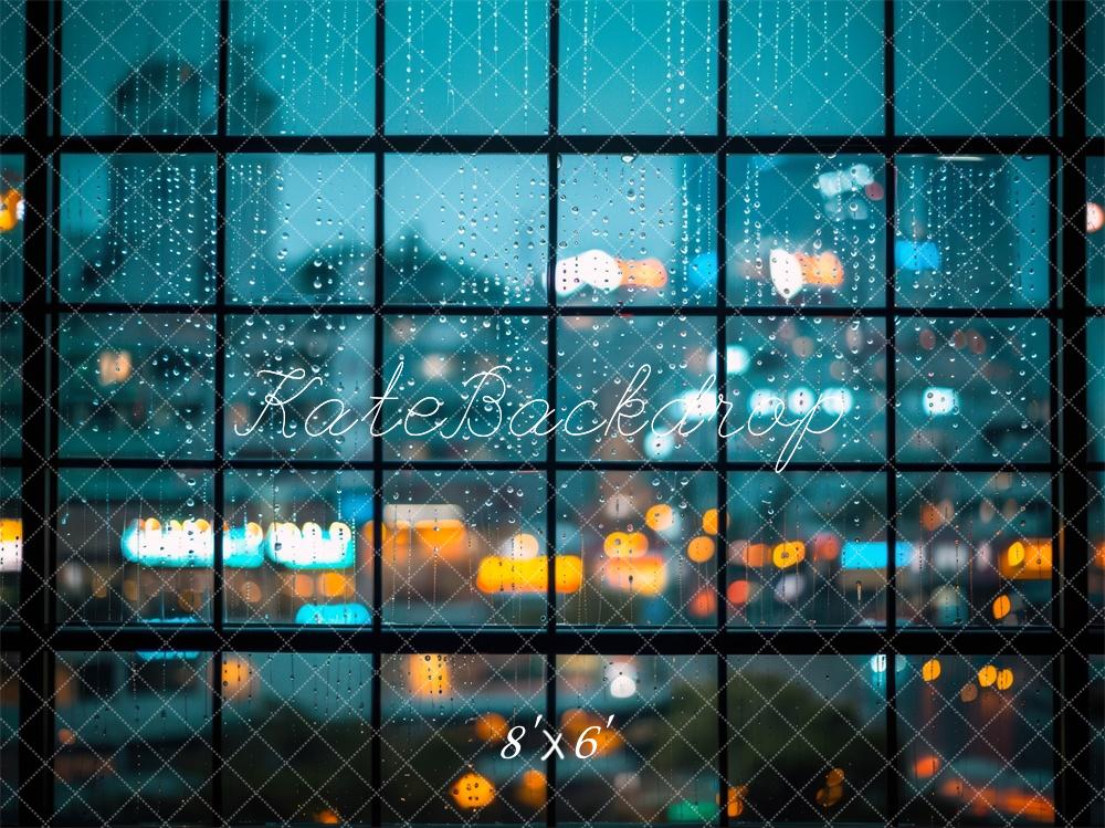 Kate Rainy Window Modern City Lights Backdrop Designed by Mini MakeBelieve -UK