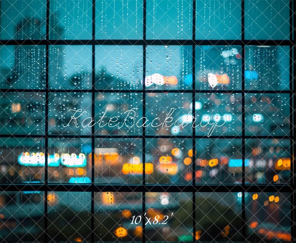 Kate Rainy Window Modern City Lights Backdrop Designed by Mini MakeBelieve -UK