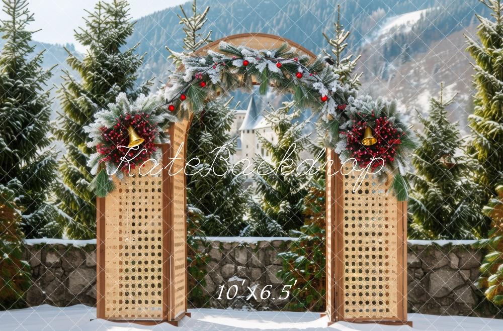 Kate Christmas Winter Wooden Arch Backdrop Designed by Mini MakeBelieve -UK
