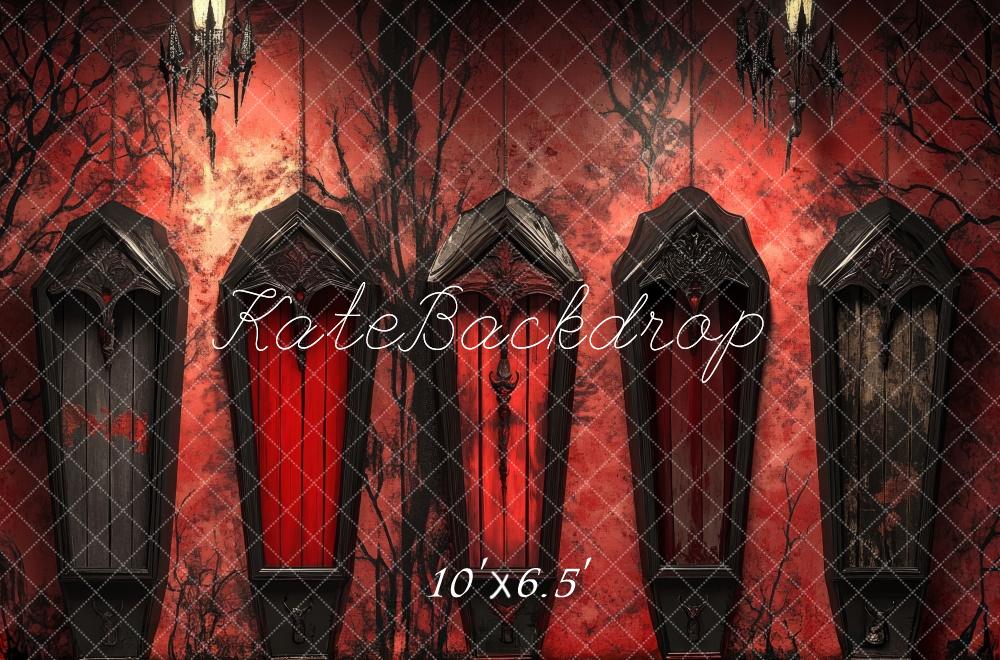 Kate Halloween Gothic Red Wall Backdrop Designed by Lidia Redekopp -UK