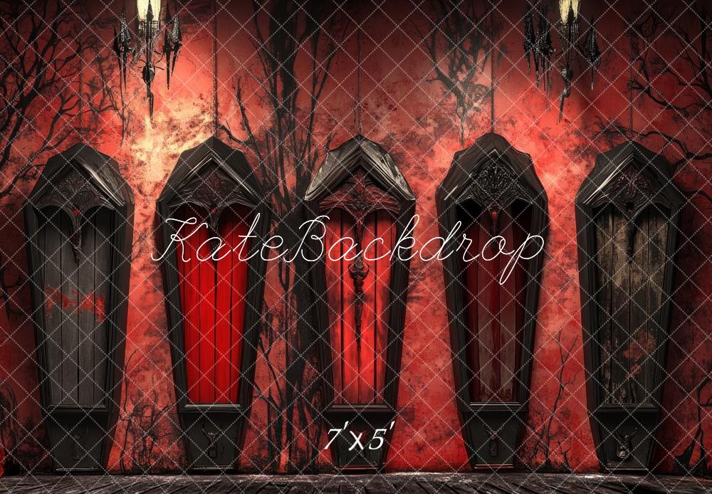Kate Halloween Gothic Red Wall Backdrop Designed by Lidia Redekopp -UK