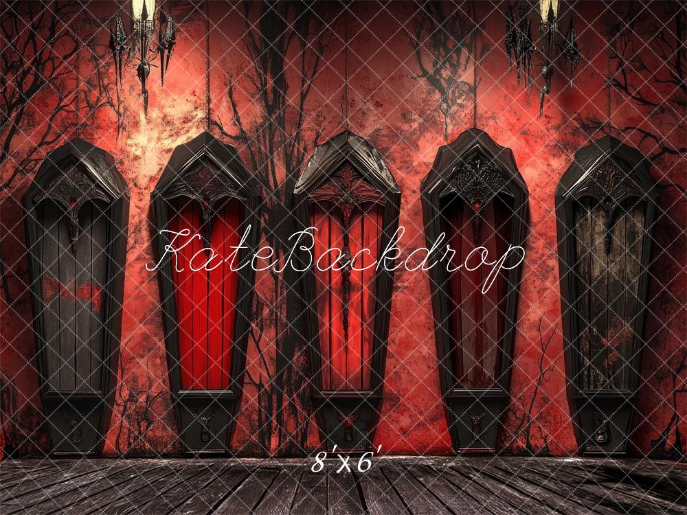 Kate Halloween Gothic Red Wall Backdrop Designed by Lidia Redekopp -UK