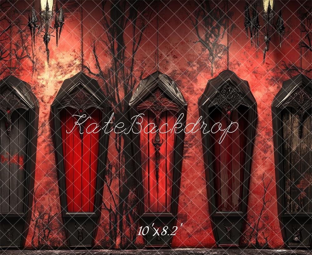 Kate Halloween Gothic Red Wall Backdrop Designed by Lidia Redekopp -UK