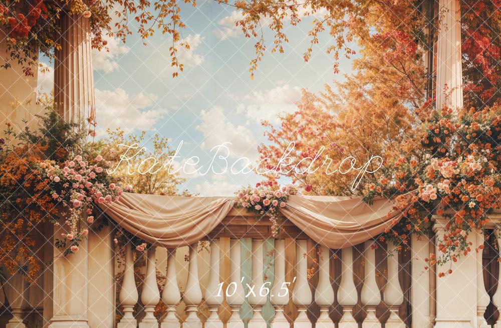 Kate Autumn Fine Art Flower Balcony Backdrop Designed by Emetselch -UK