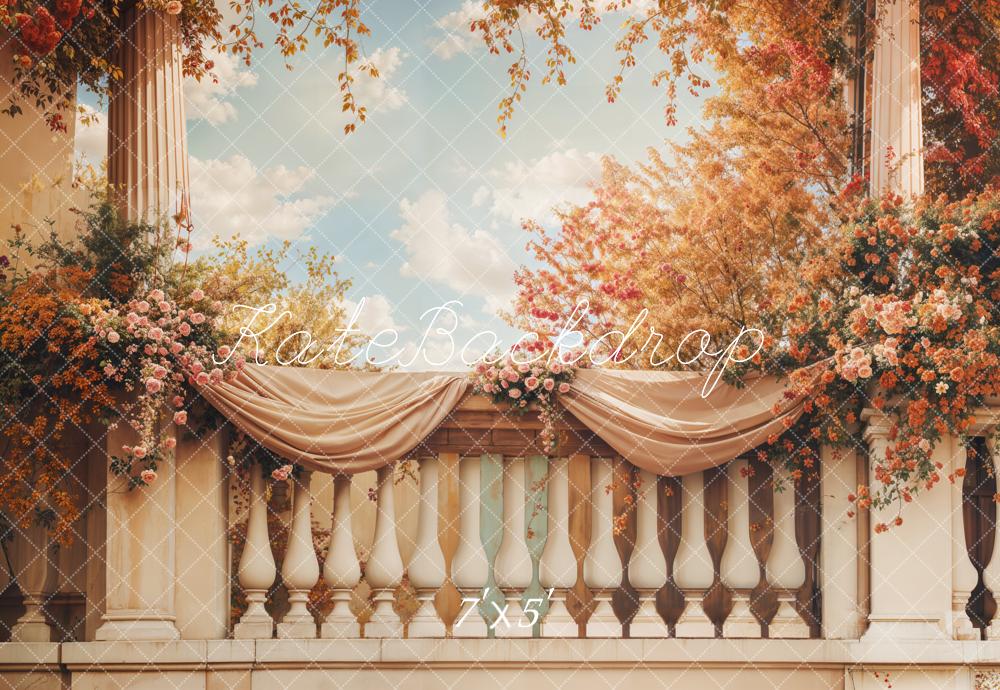 Kate Autumn Fine Art Flower Balcony Backdrop Designed by Emetselch -UK