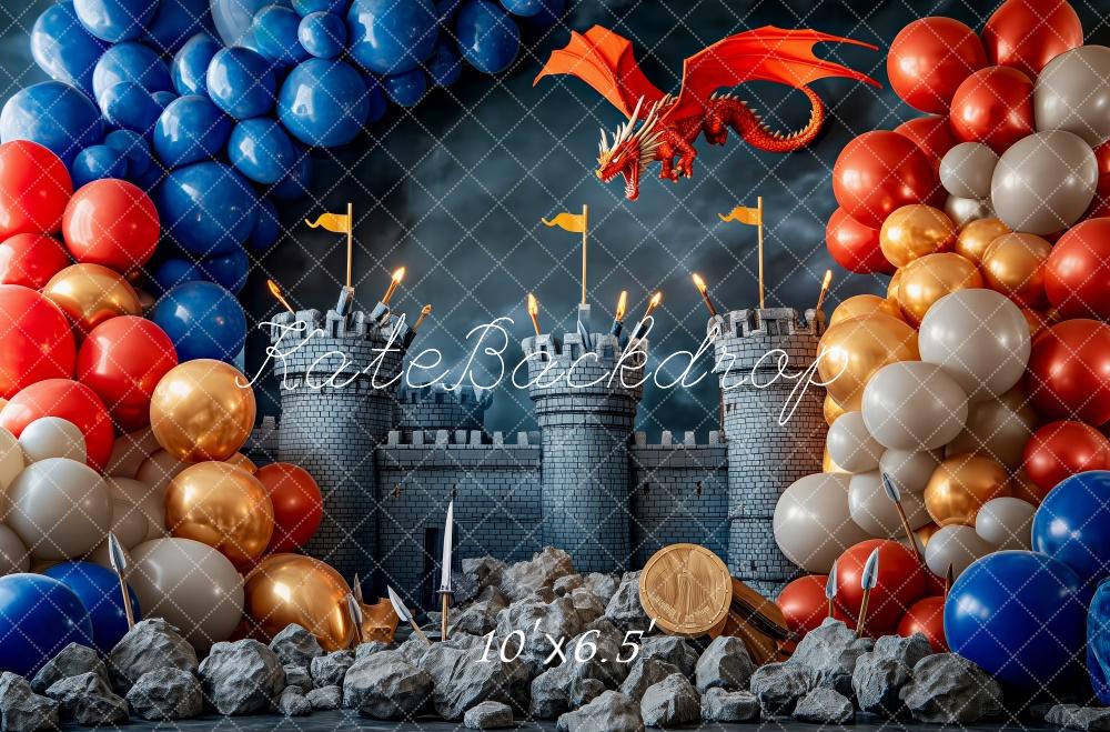 Kate Medieval Castle Dragon Balloon Backdrop Designed by Patty Robert -UK