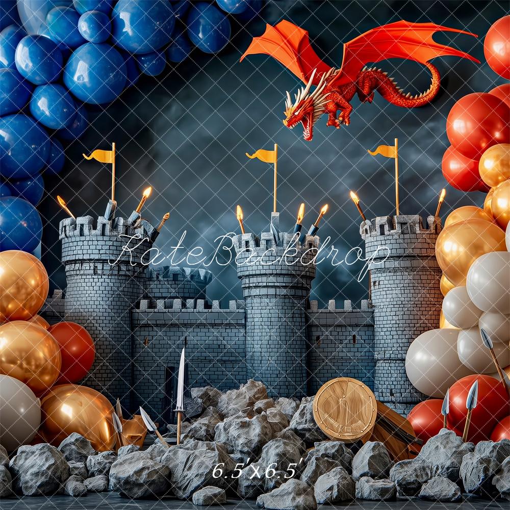 Kate Medieval Castle Dragon Balloon Backdrop Designed by Patty Robert -UK
