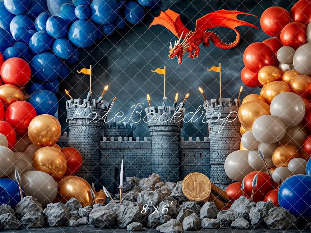 Kate Medieval Castle Dragon Balloon Backdrop Designed by Patty Robert -UK