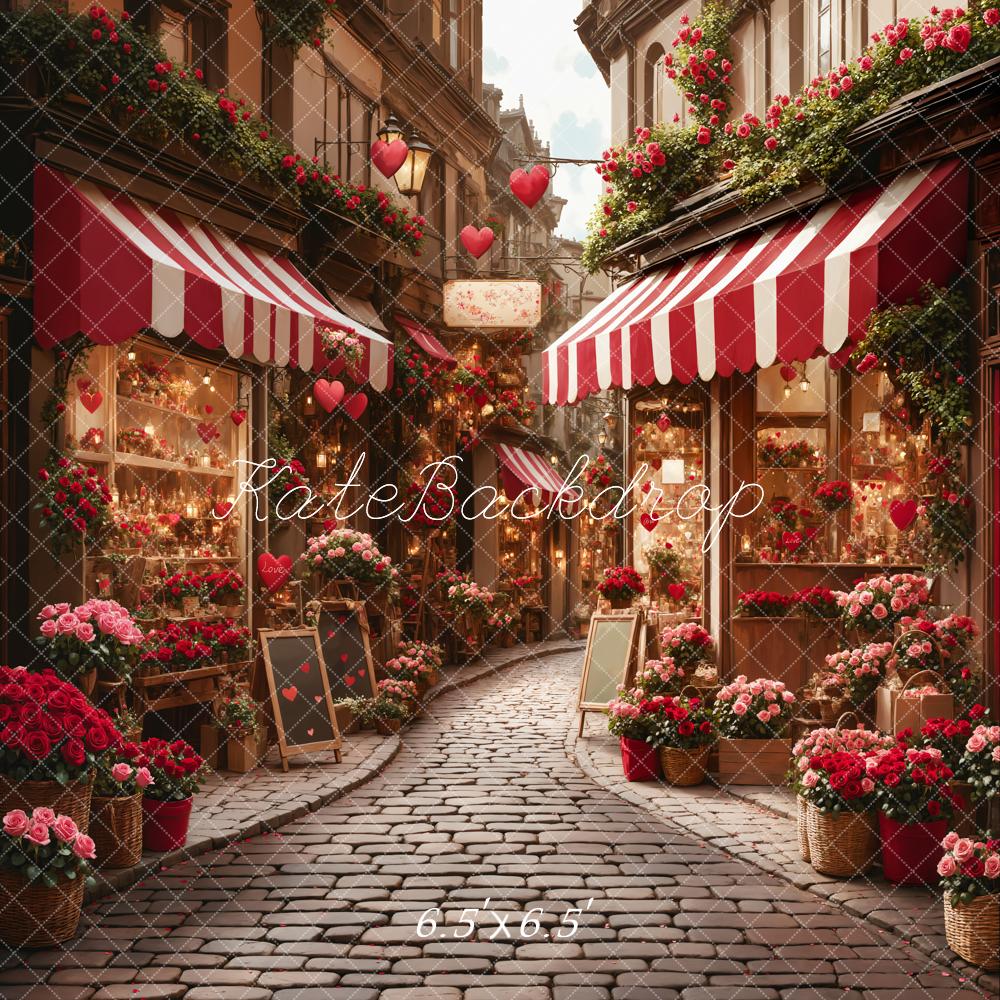 Lightning Deals Kate Valentine's Day Flower Shop Street Backdrop Designed by Emetselch -UK