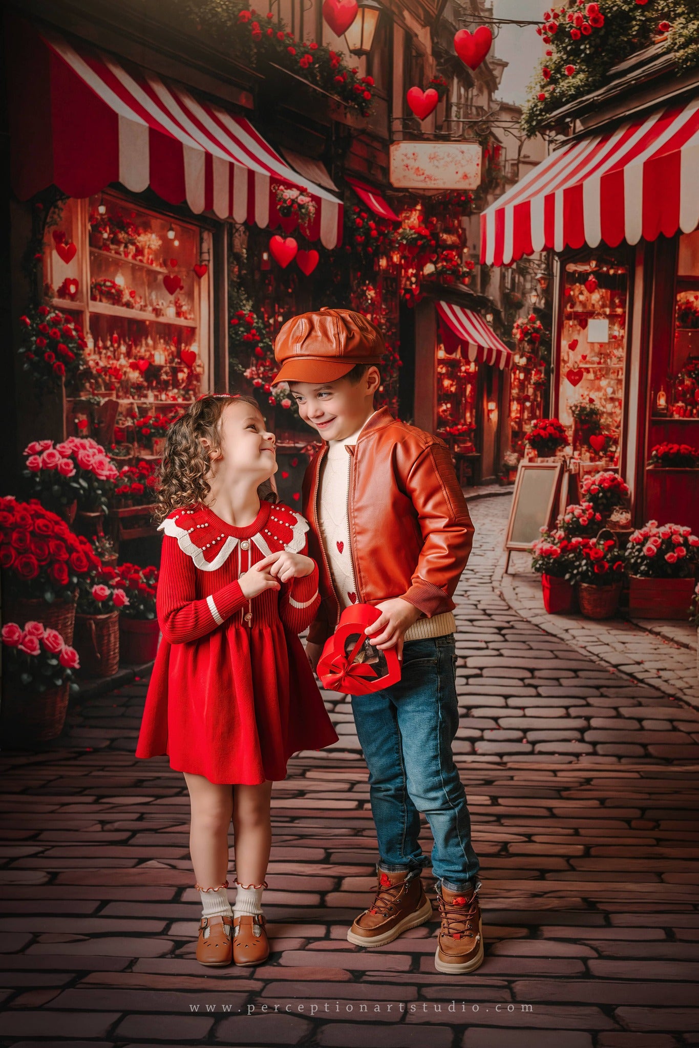 Kate Valentine's Day Flower Shop Street Backdrop Designed by Emetselch -UK