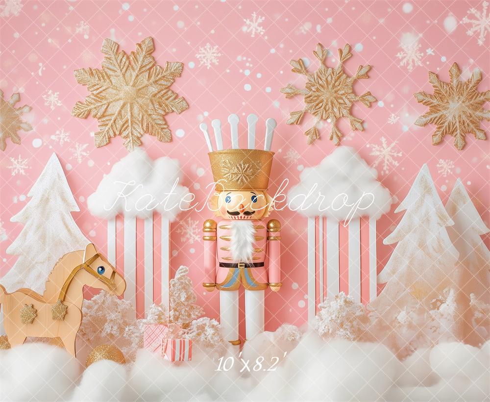 Kate Christmas Nutcracker Pink Wonderland Backdrop Designed by Patty Robert -UK