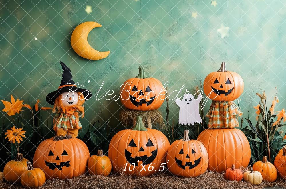 Kate Halloween Pumpkins Scarecrow Backdrop Designed by Patty Robert -UK